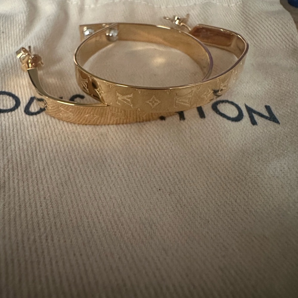 Louis Vuittion Monogram hoop earrings